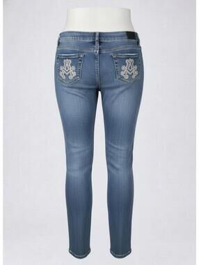 Vintage Akademiks Women's Skinny Jeans Light Blue Denim